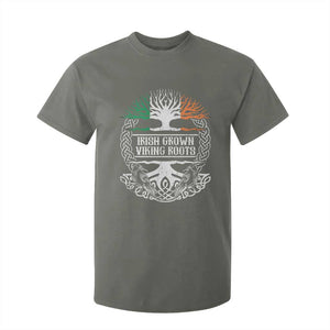Irish Viking T Shirt For Kid Irish Grown With Viking Roots TS09 Military Green Print Your Wear