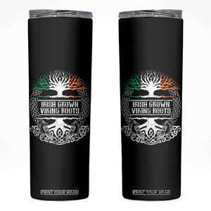 Irish Viking Skinny Tumbler Irish Grown With Viking Roots TS09 Black Print Your Wear