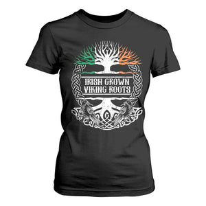 Irish Viking T Shirt For Women Irish Grown With Viking Roots TS09 Black Print Your Wear