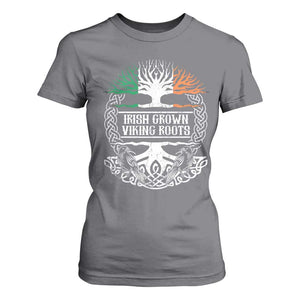 Irish Viking T Shirt For Women Irish Grown With Viking Roots TS09 Charcoal Print Your Wear