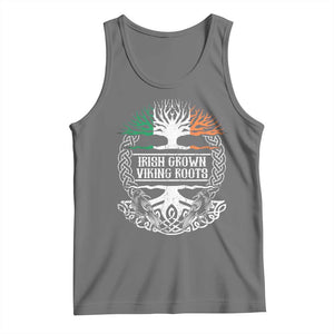 Irish Viking Tank Top Irish Grown With Viking Roots TS09 Black Heather Print Your Wear