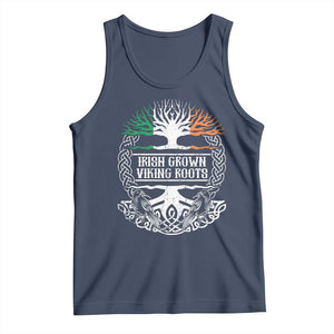 Irish Viking Tank Top Irish Grown With Viking Roots TS09 Navy Print Your Wear