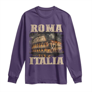 Roma Italia Colosseum Long Sleeve Shirt Vintage Italy Rome TS09 Purple Print Your Wear