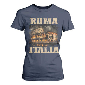 Roma Italia Colosseum T Shirt For Women Vintage Italy Rome TS09 Navy Print Your Wear
