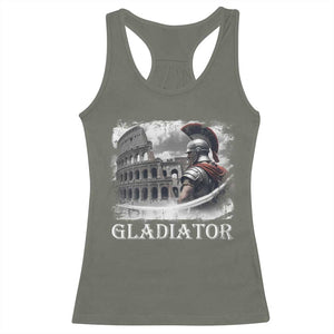Gladiator Roman Warrior Colosseum Racerback Tank Top TS09 Military Green Print Your Wear
