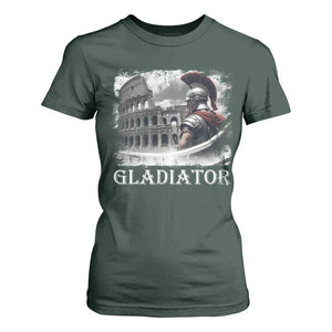 Gladiator Roman Warrior Colosseum T Shirt For Women TS09 Dark Forest Green Print Your Wear