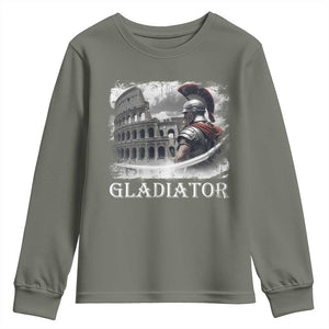 Gladiator Roman Warrior Colosseum Youth Sweatshirt TS09 Military Green Print Your Wear