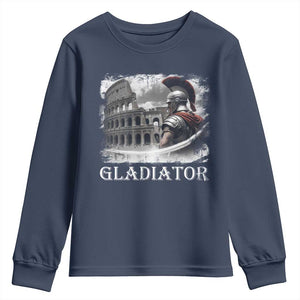 Gladiator Roman Warrior Colosseum Youth Sweatshirt TS09 Navy Print Your Wear
