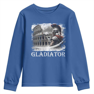 Gladiator Roman Warrior Colosseum Youth Sweatshirt TS09 Royal Blue Print Your Wear