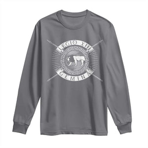 Roman Legion Long Sleeve Shirt Legio XIII Gemina Roma Warrior TS09 Charcoal Print Your Wear