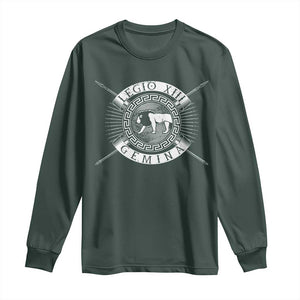 Roman Legion Long Sleeve Shirt Legio XIII Gemina Roma Warrior TS09 Dark Forest Green Print Your Wear
