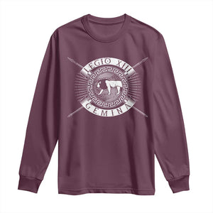 Roman Legion Long Sleeve Shirt Legio XIII Gemina Roma Warrior TS09 Maroon Print Your Wear