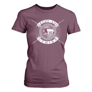 Roman Legion T Shirt For Women Legio XIII Gemina Roma Warrior TS09 Maroon Print Your Wear