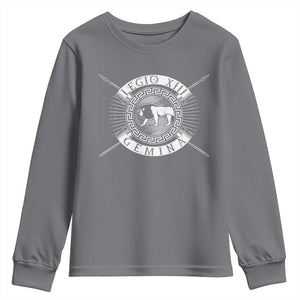Roman Legion Youth Sweatshirt Legio XIII Gemina Roma Warrior TS09 Charcoal Print Your Wear