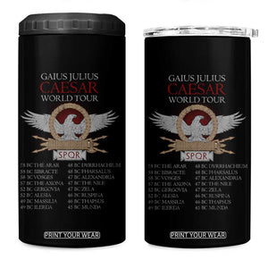 Julius Caesar World Tour 4 in 1 Can Cooler Tumbler SPQR Roman History TS09 One Size: 16 oz Black Print Your Wear