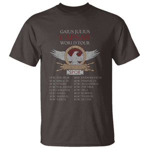 Julius Caesar World Tour T Shirt SPQR Roman History TS09 Dark Chocolate Print Your Wear