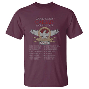 Julius Caesar World Tour T Shirt SPQR Roman History TS09 Maroon Print Your Wear