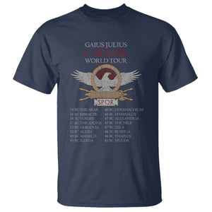 Julius Caesar World Tour T Shirt SPQR Roman History TS09 Navy Print Your Wear