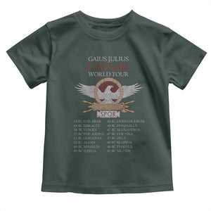 Julius Caesar World Tour Toddler T Shirt SPQR Roman History TS09 Dark Forest Green Print Your Wear