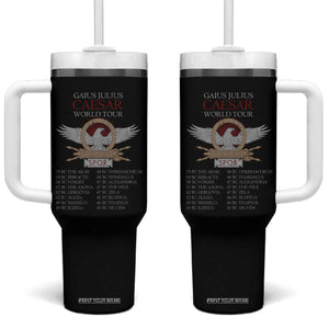 Julius Caesar World Tour Tumbler With Handle SPQR Roman History TS09 One Size: 40 oz Black Print Your Wear