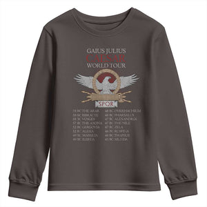 Julius Caesar World Tour Youth Sweatshirt SPQR Roman History TS09 Dark Chocolate Print Your Wear