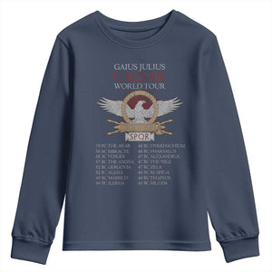 Julius Caesar World Tour Youth Sweatshirt SPQR Roman History TS09 Navy Print Your Wear