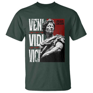 Julius Caesar T Shirt Veni Vidi Vici Latin Roman History TS09 Dark Forest Green Print Your Wear