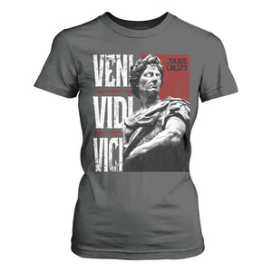 Julius Caesar T Shirt For Women Veni Vidi Vici Latin Roman History TS09 Dark Heather Print Your Wear