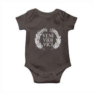 Julius Caesar Veni Vidi Vici Baby Onesie Latin Roman History TS09 Dark Chocolate Print Your Wear