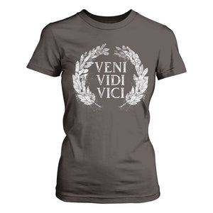 Julius Caesar Veni Vidi Vici T Shirt For Women Latin Roman History TS09 Dark Chocolate Print Your Wear