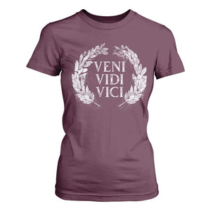 Julius Caesar Veni Vidi Vici T Shirt For Women Latin Roman History TS09 Maroon Print Your Wear