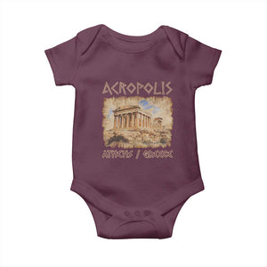 Acropolis Athens Greece Souvenir Greek Parthenon Baby Onesie TS09 Maroon Print Your Wear