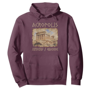 Acropolis Athens Greece Souvenir Greek Parthenon Hoodie TS09 Maroon Print Your Wear