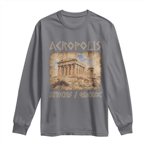Acropolis Athens Greece Souvenir Greek Parthenon Long Sleeve Shirt TS09 Charcoal Print Your Wear