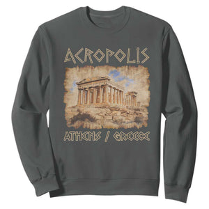 Acropolis Athens Greece Souvenir Greek Parthenon Sweatshirt TS09 Dark Heather Print Your Wear