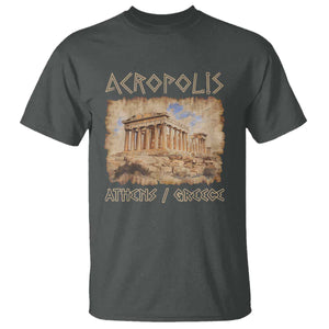 Acropolis Athens Greece Souvenir Greek Parthenon T Shirt TS09 Dark Heather Print Your Wear