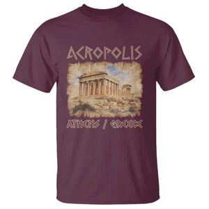 Acropolis Athens Greece Souvenir Greek Parthenon T Shirt TS09 Maroon Print Your Wear