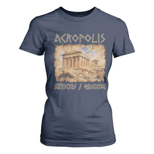 Acropolis Athens Greece Souvenir Greek Parthenon T Shirt For Women TS09 Navy Print Your Wear