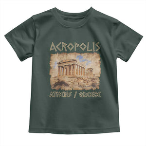 Acropolis Athens Greece Souvenir Greek Parthenon Toddler T Shirt TS09 Dark Forest Green Print Your Wear