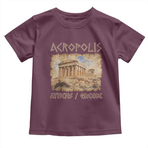 Acropolis Athens Greece Souvenir Greek Parthenon Toddler T Shirt TS09 Maroon Print Your Wear