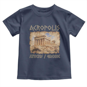 Acropolis Athens Greece Souvenir Greek Parthenon Toddler T Shirt TS09 Navy Print Your Wear