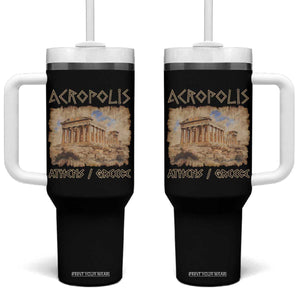 Acropolis Athens Greece Souvenir Greek Parthenon Tumbler With Handle TS09 One Size: 40 oz Black Print Your Wear
