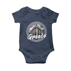 Greece Athens Parthenon Acropolis Baby Onesie TS09 Navy Print Your Wear