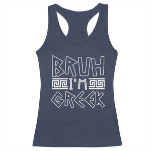Proud Greece Racerback Tank Top Bruh I'm Greek TS09 Navy Print Your Wear