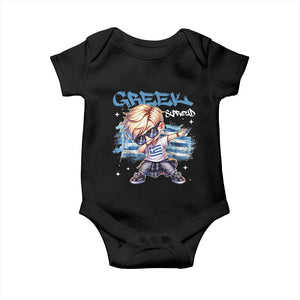 Funny Greek Boy Baby Onesie Greek And Proud Dabbing TS09 Black Print Your Wear