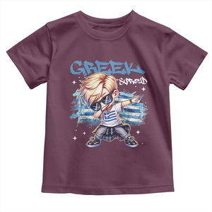 Funny Greek Boy Toddler T Shirt Greek And Proud Dabbing TS09 Maroon Print Your Wear