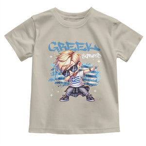 Funny Greek Boy Toddler T Shirt Greek And Proud Dabbing TS09 Sand Print Your Wear