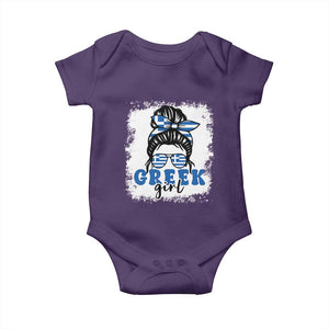 Greek Girl Pride Baby Onesie Proud Greece Messy Bun Girl TS09 Purple Print Your Wear