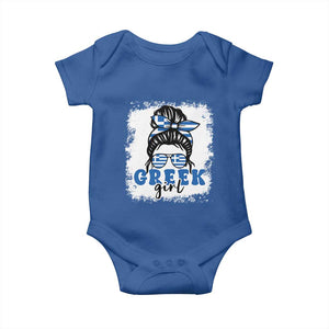 Greek Girl Pride Baby Onesie Proud Greece Messy Bun Girl TS09 Royal Blue Print Your Wear