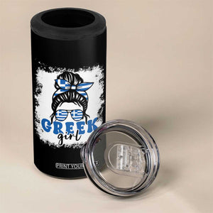 Greek Girl Pride 4 in 1 Can Cooler Tumbler Proud Greece Messy Bun Girl TS09 Print Your Wear